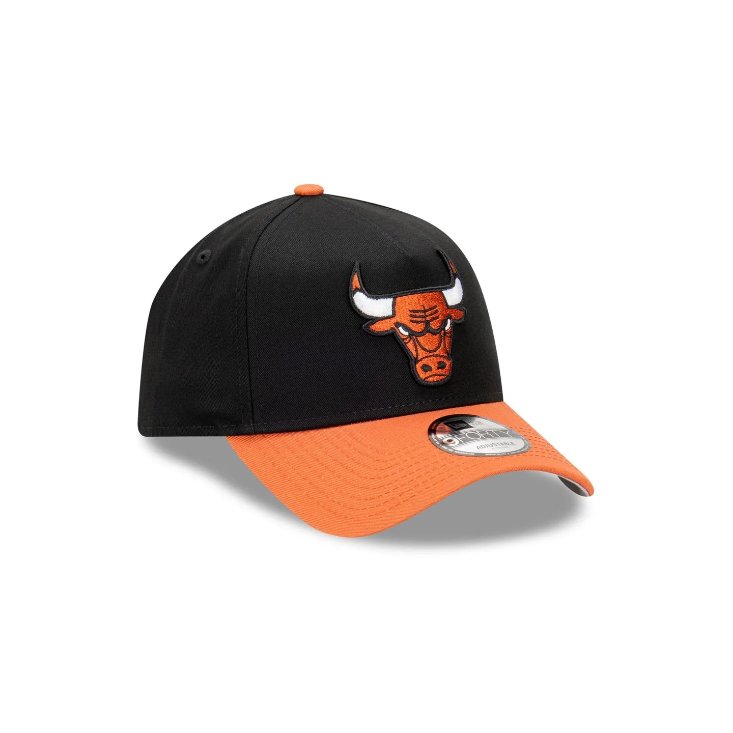 Chicago Bulls Hat - Burnt Redwood 2-Tone Black Orange 9Forty A-Frame NBA Snapback Cap - New Era